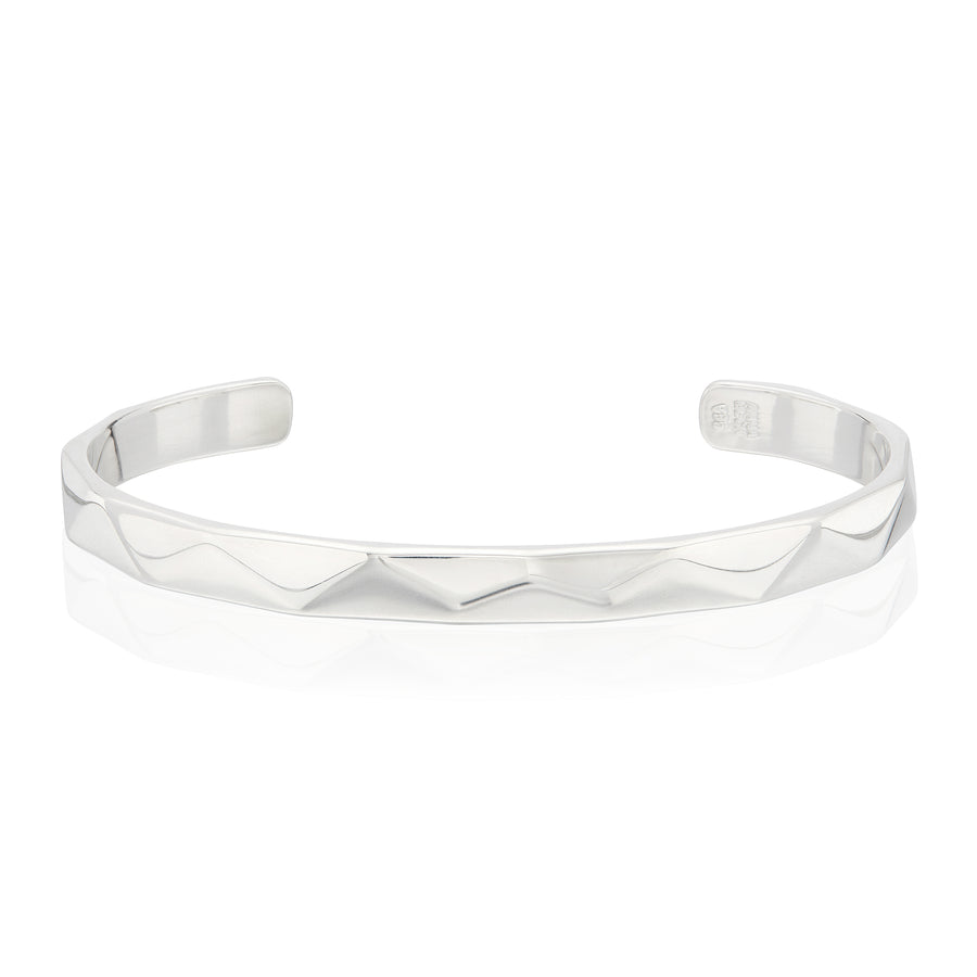 Small Wavy Cuff Bracelet - Silver