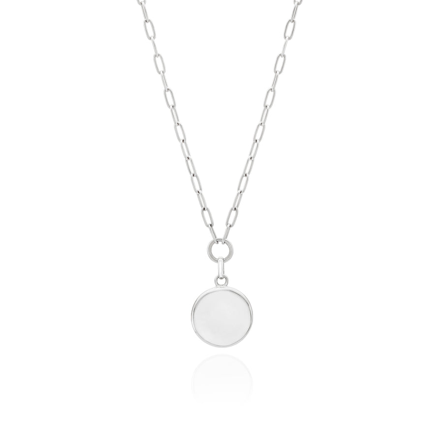 Medium Dumortierite Pendant Necklace - Silver