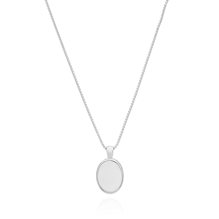 Small Malachite Chrysocolla Pendant Necklace - Silver