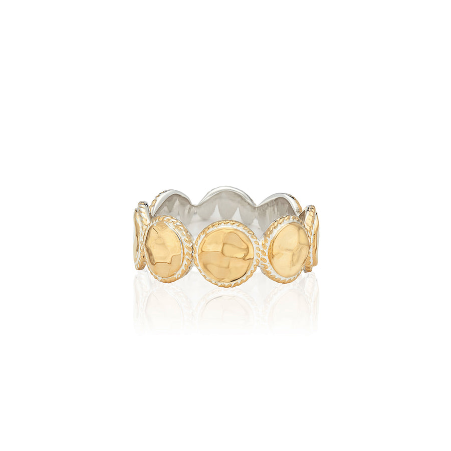 Hammered Multi-Disc Ring - Gold