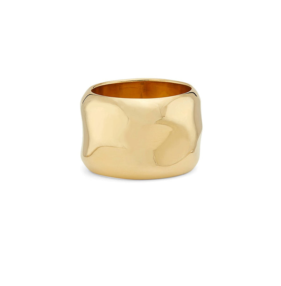 Large Wavy Band Ring - Gold