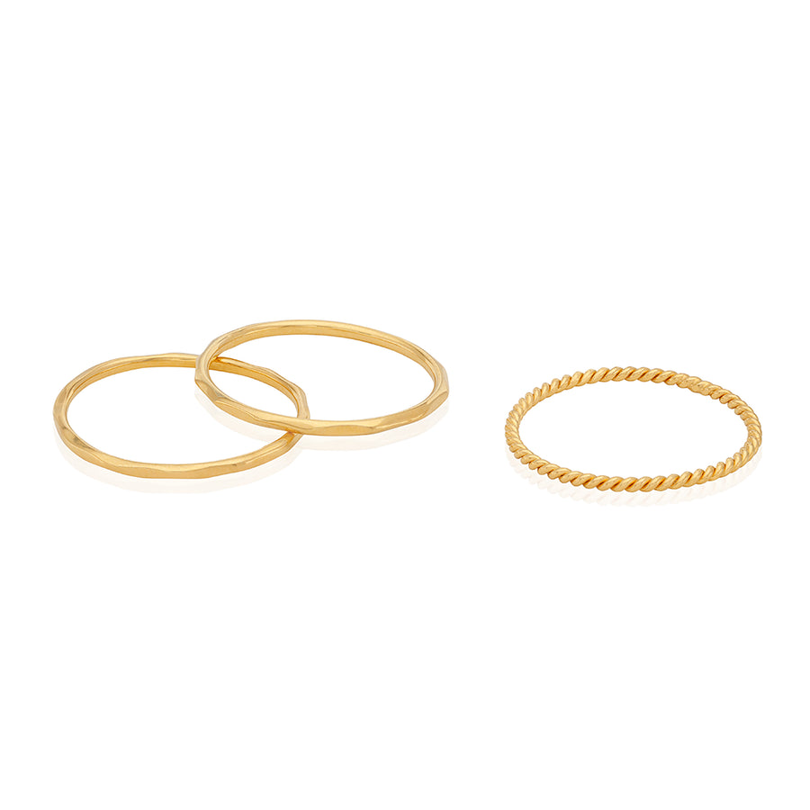 Dainty Stacking Ring Set - Gold