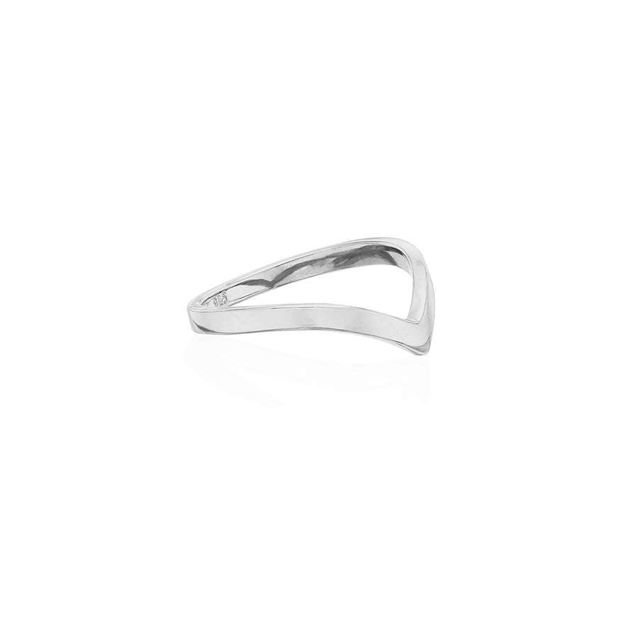 Small V Stacking Ring - Silver
