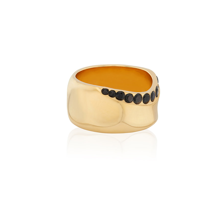 Hypersthene Pavé Rim Ring - Gold