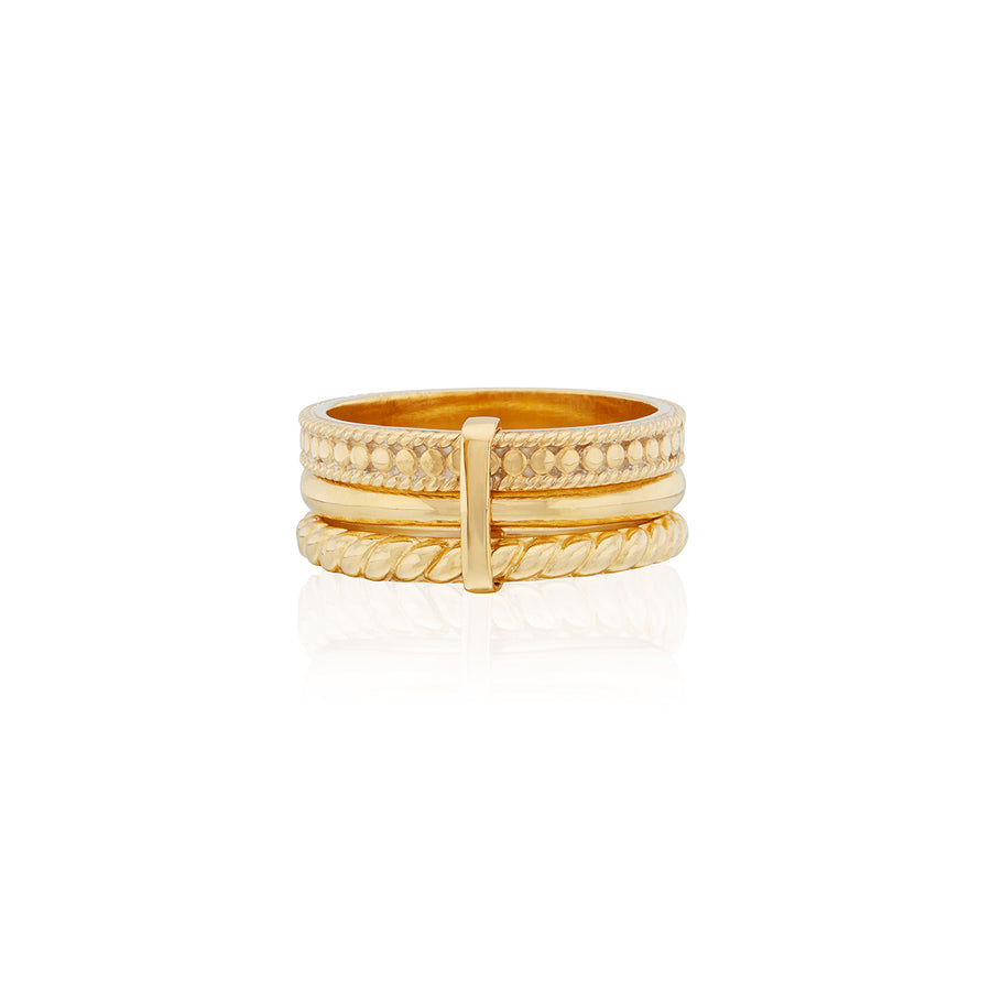 Classic Triple Linked Stacking Ring - Gold