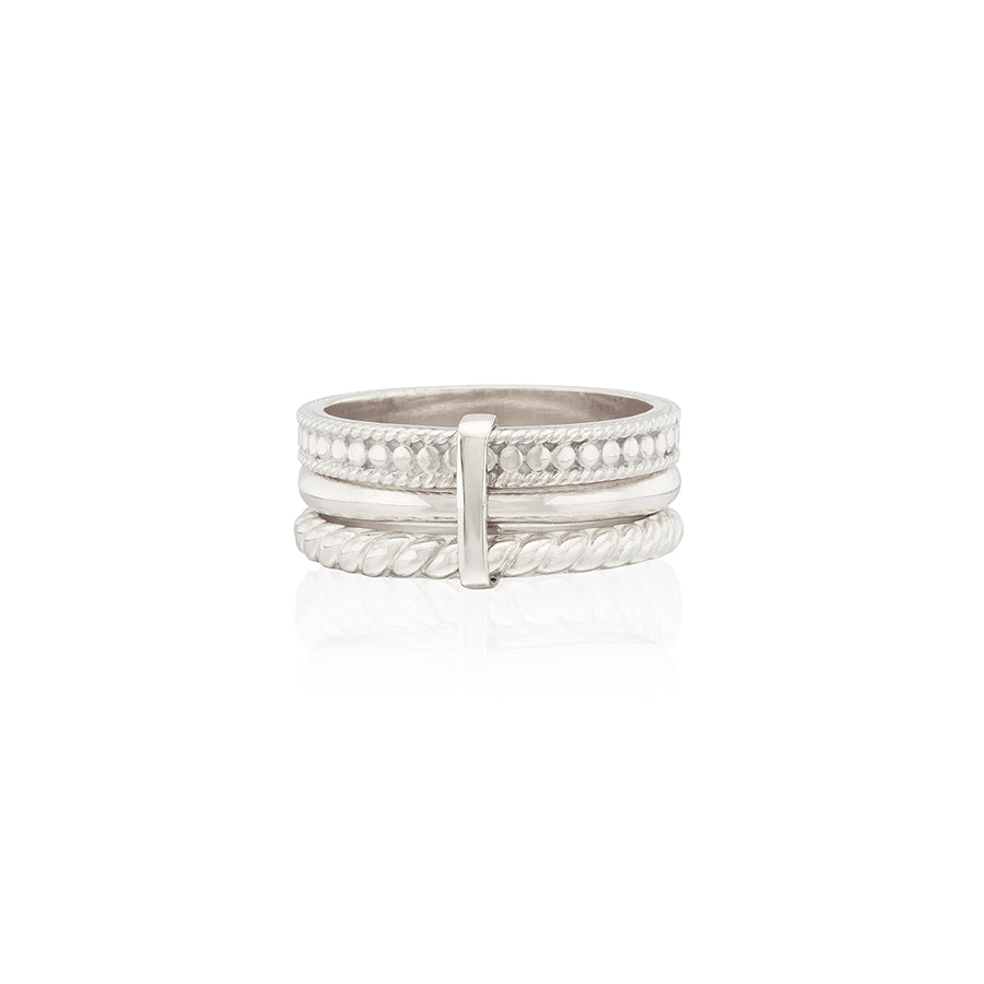 Classic Triple Linked Stacking Ring - Silver