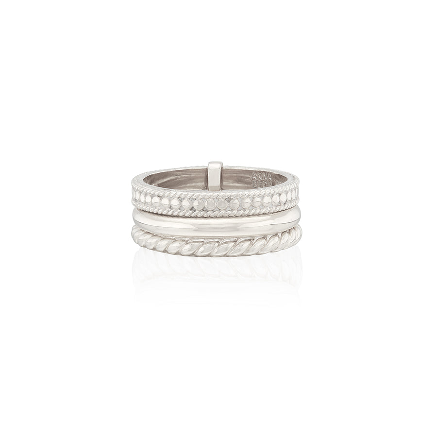 Classic Triple Linked Stacking Ring - Silver