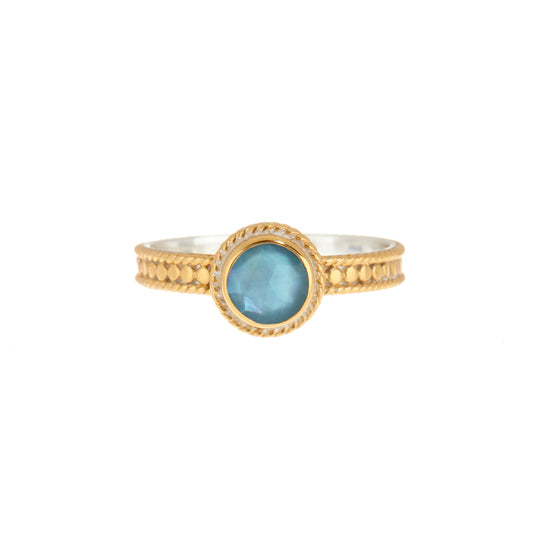 Aquamarine Stone Stack Ring