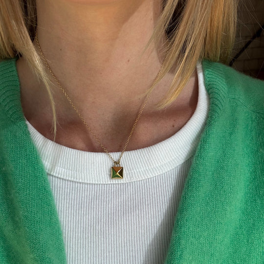 Gold Stud Pendant Necklace, 16-18"- AS IS - FINAL SALE