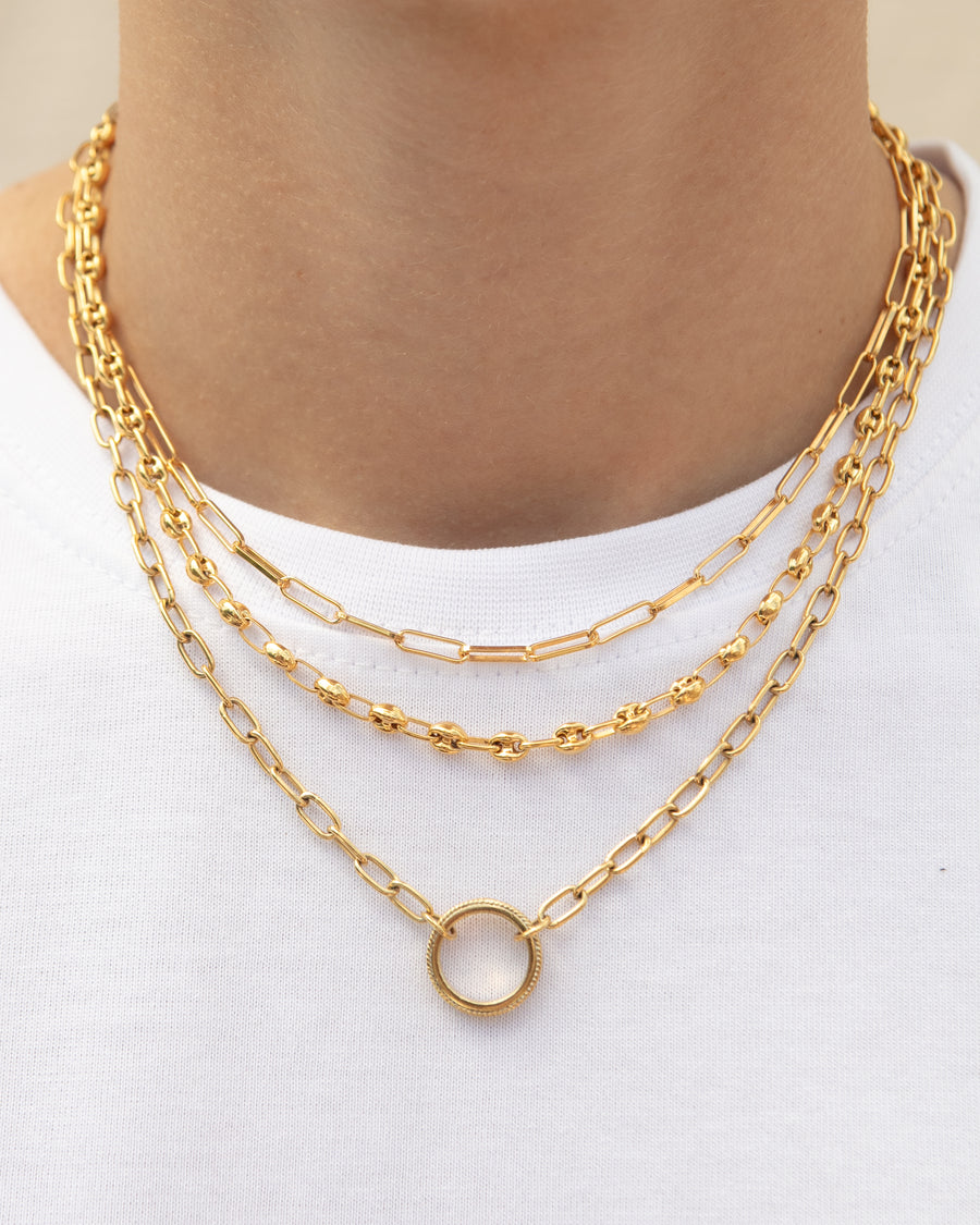 Elongated Box Chain Necklace Gold Handmade Jewelry Anna Beck
