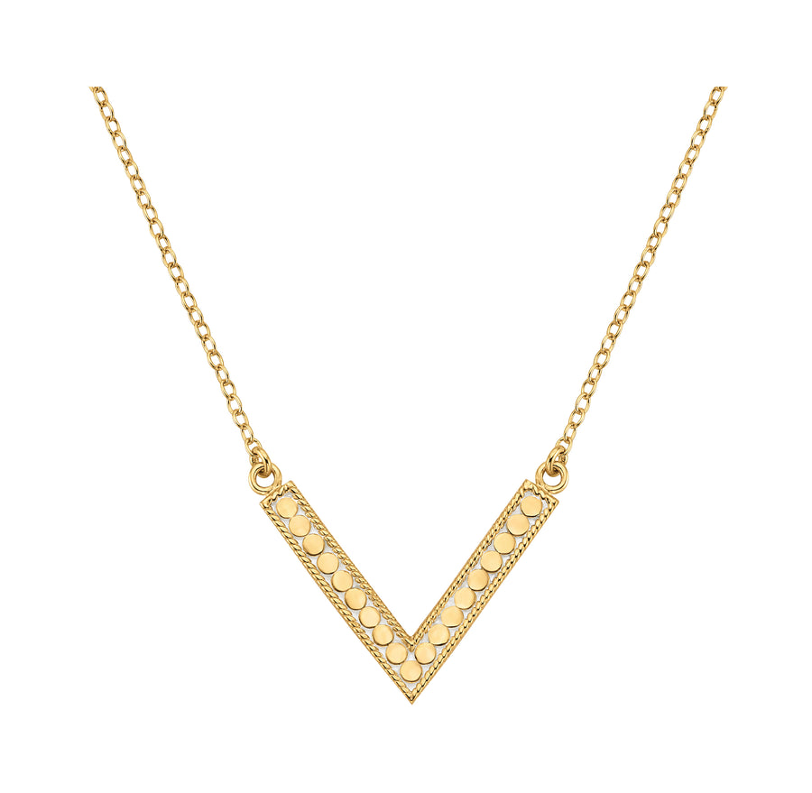 Black Onyx Pavé V Necklace