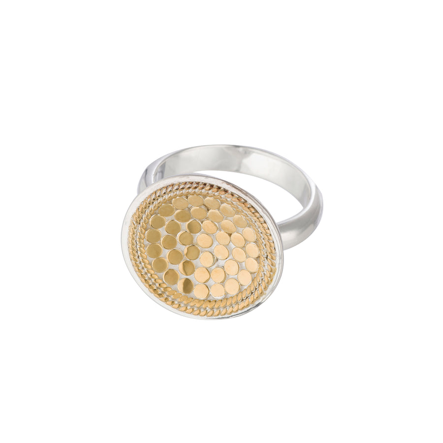 Dotted Dish Ring - Gold and Silver