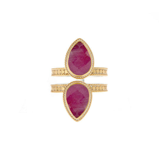 Ruby Double Drop Ring