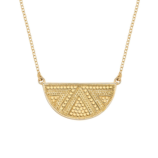 Half Moon Pendant Necklace - Gold