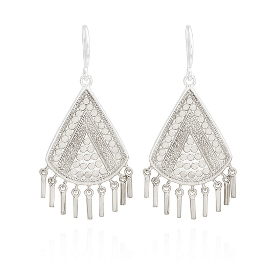 Fringe Drop Earrings - Silver