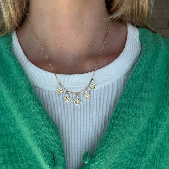Triangle Drop Station Necklace, 16-18"- AS IS - FINAL SALE