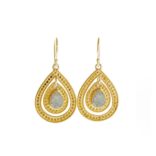 Labradorite Double Drop Cut Out Earrings