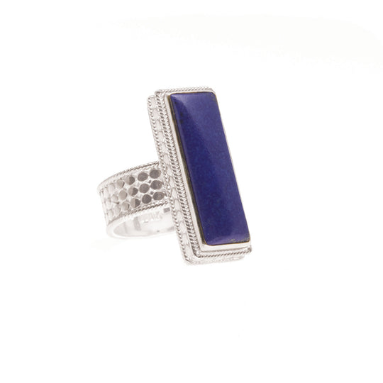 Lapis Bar Ring - Silver