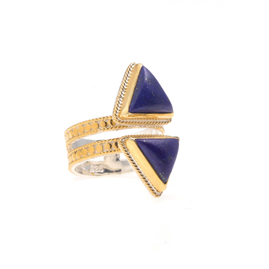 Lapis Double Triangle Ring