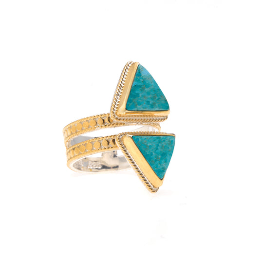 Turquoise Double Triangle Ring