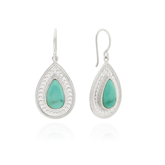 Turquoise Drop Earrings – Silver