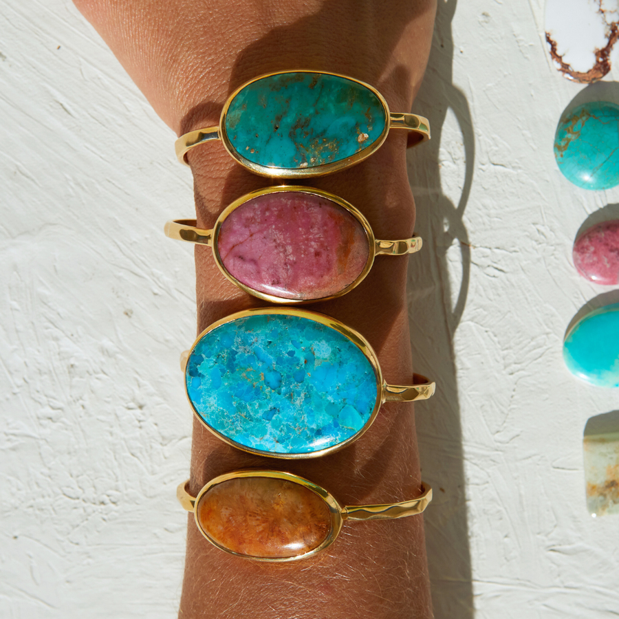 Turquoise Asymmetrical Wavy Band Cuff