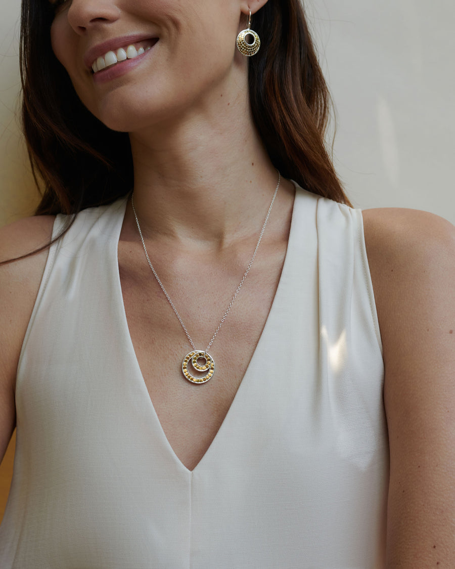 Classic Double Floating O Necklace | Handmade Jewelry | Anna Beck Jewelry