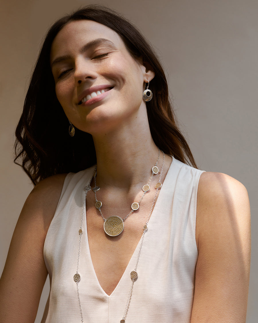 Endless Pearl Station Necklace in Yellow, Rose or White Gold