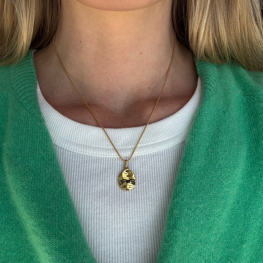 Gold Wavy Pendant Necklace, 16-18"- AS IS - FINAL SALE