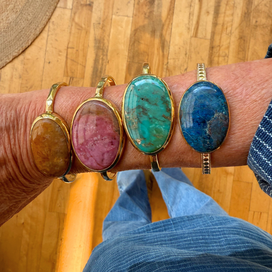 Turquoise Asymmetrical Wavy Band Cuff