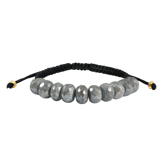 Grey Moonstone Woven Bracelet