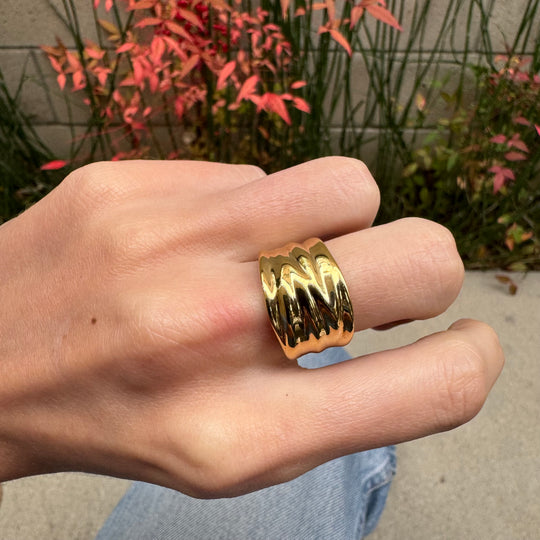 Vermeil Wavy Band Ring - AS IS - FINAL SALE