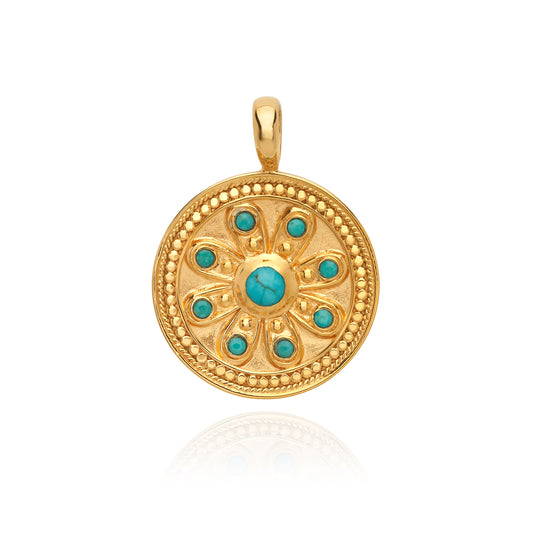Floral Turquoise Necklace Charm