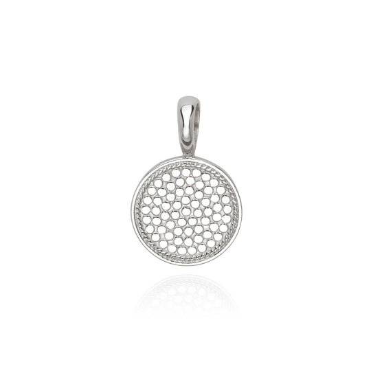 Silver Dotted Removable Pendant - Engravable
