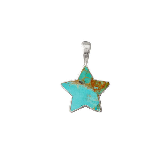 Turquoise Star Charm - Medium Silver