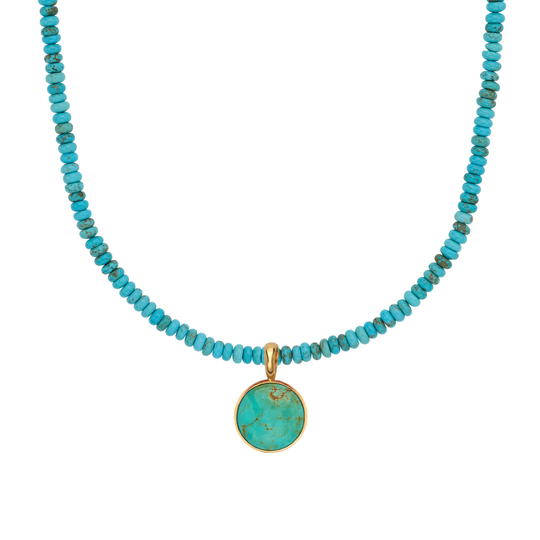 Turquoise Beads & Turquoise Removable Pendant Necklace