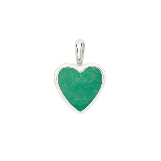 Turquoise Heart Removable Pendant - Silver