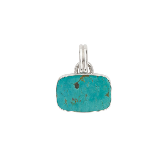 Turquoise Cushion Removable Pendant - Silver