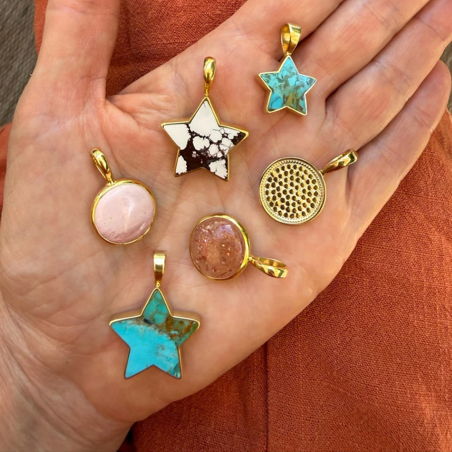 Turquoise Star Charm Medium | Handmade Jewelry | Anna Beck Jewelry