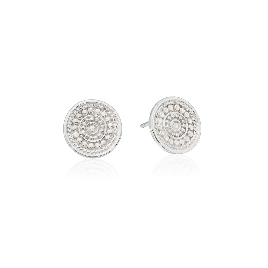 Contrast Dotted Stud Earrings - Silver