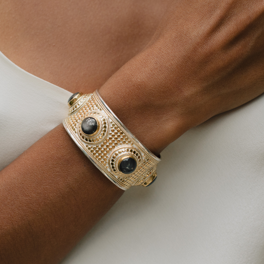 Grey Sapphire Statement Cuff