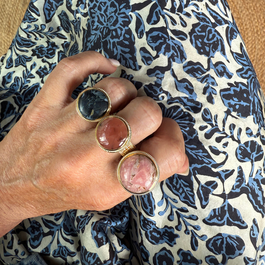 Blue Pietersite Cocktail Ring