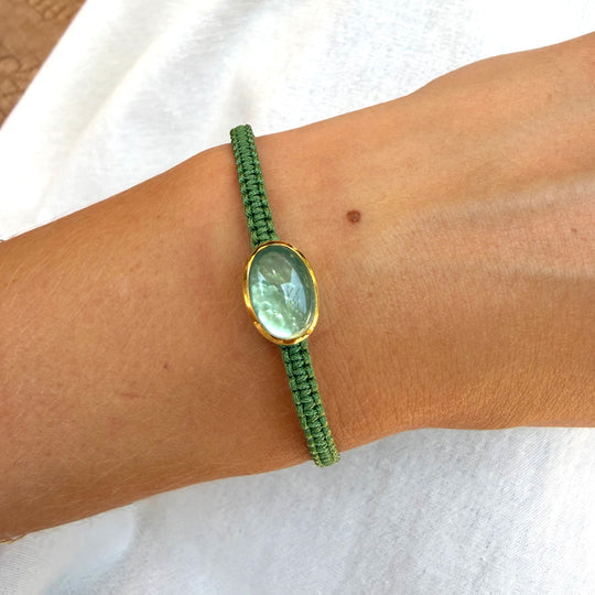 Woven Green Quartz Bracelet - Green 05