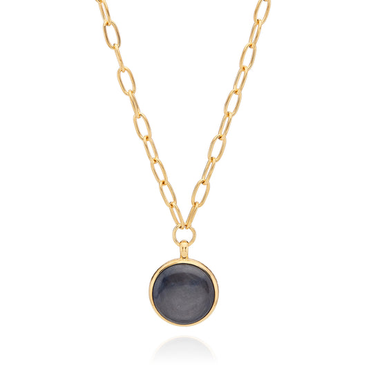 Large Grey Sapphire Pendant Necklace - AS IS - FINAL SALE