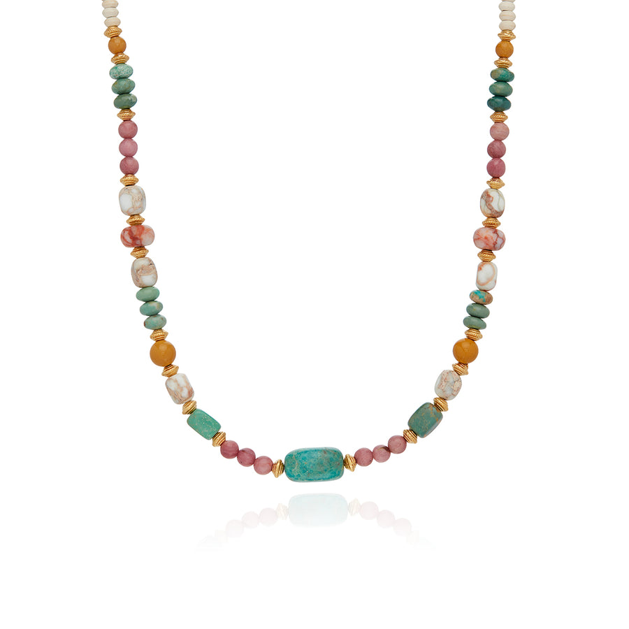 Natural Stone Mix Beaded Necklace | Handmade Jewelry | Anna Beck Jewelry