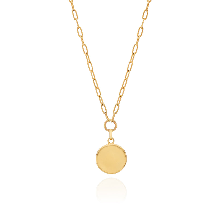 Medium Dumortierite Pendant Necklace - Gold