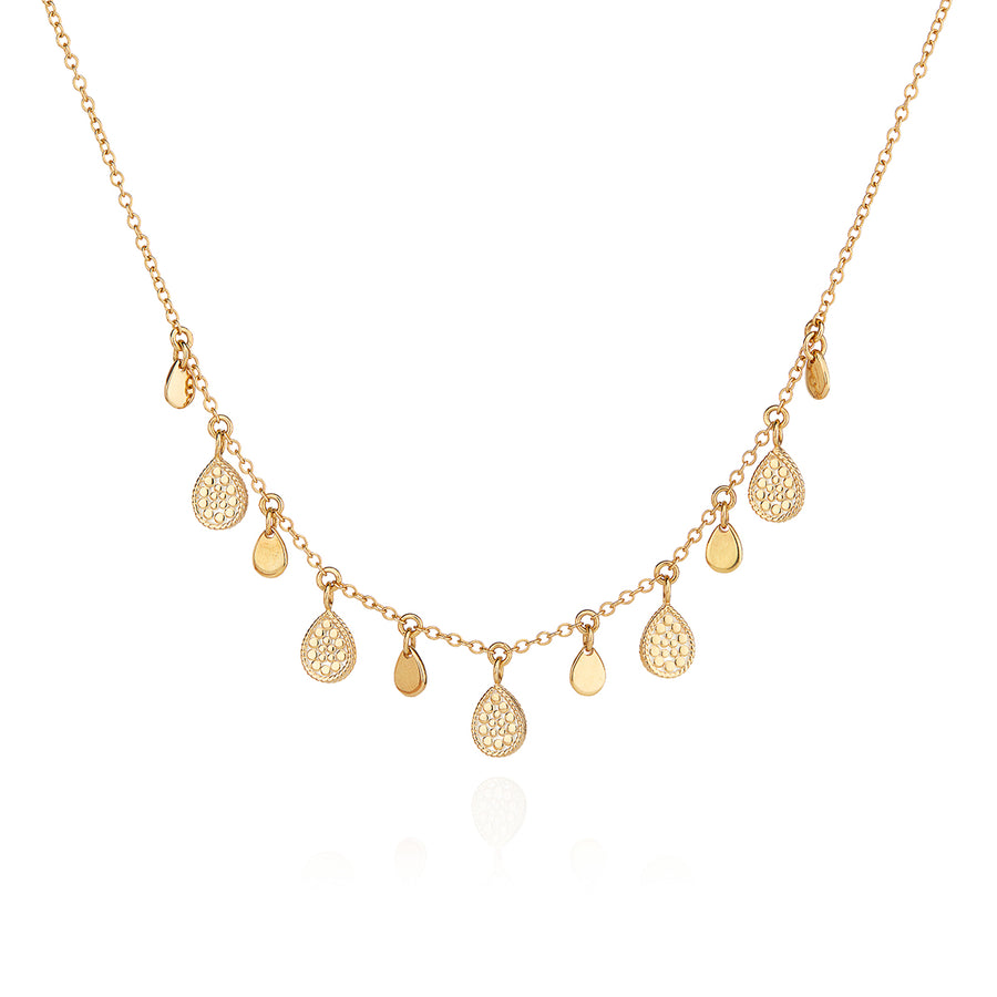 Teardrop Charm Necklace - Gold