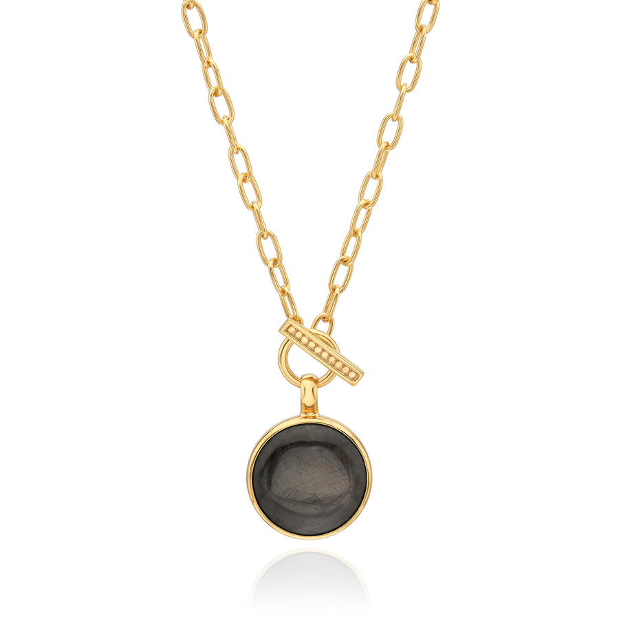 Grey Sapphire Toggle Necklace