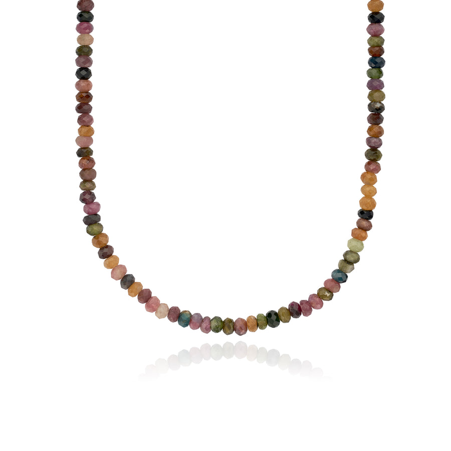 Beaded Watermelon Tourmaline Necklace