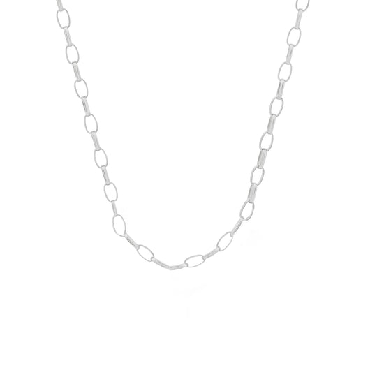 Small Oval Chain Necklace - Silver